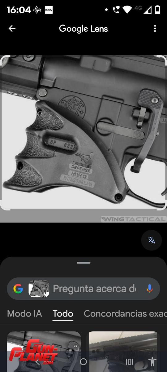  ENPUÑADURA ANTIDESLIZANTE /FAB DEFENSE GRIP / PARA AR15 -1911 M4-AR10-M4-M16-GLOCK G17/19/22/34/43-M1911