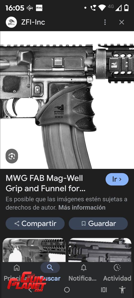  ENPUÑADURA ANTIDESLIZANTE /FAB DEFENSE GRIP / PARA AR15 -1911 M4-AR10-M4-M16-GLOCK G17/19/22/34/43-M1911
