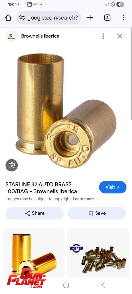 COMPRO Vainas cal 32 ACP  / 7,65 x 17