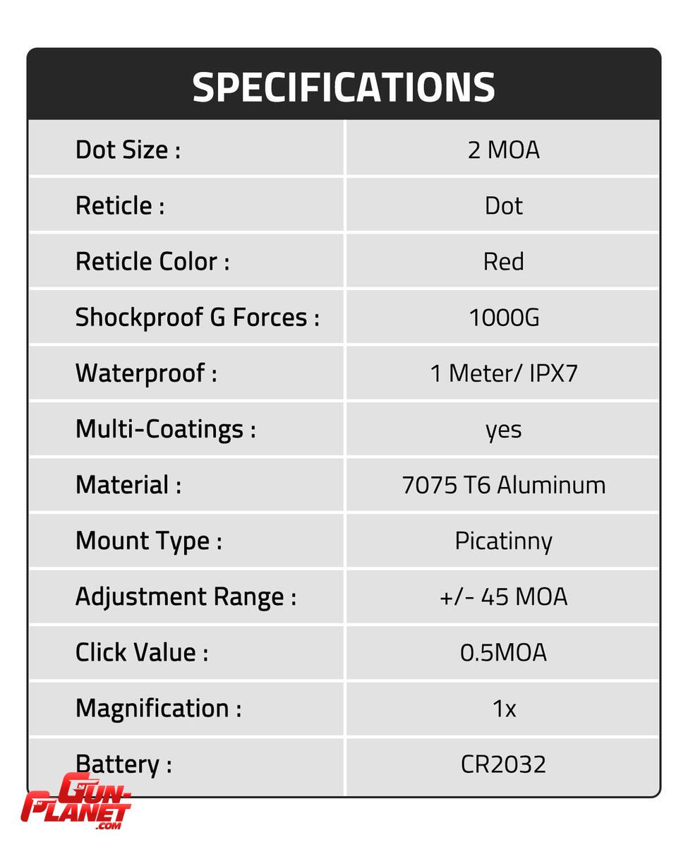  CVLIFE JackalHowl 1x20mm 2MOA
