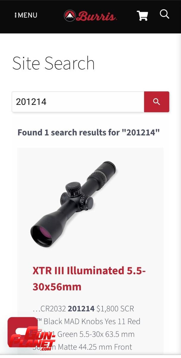 Burris XTR III 5.5-30x56mm iluminado. Tubo de 34mm