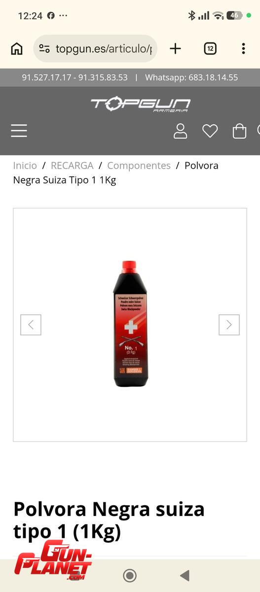 COMPRO Pólvora negra y fulminantes avancarga