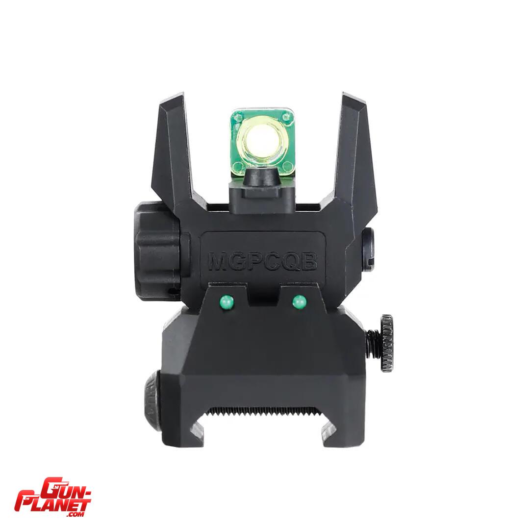  Mira Alza y Guion Picatinny Rebatibles MGPCQB Armor Fibra Optica 
