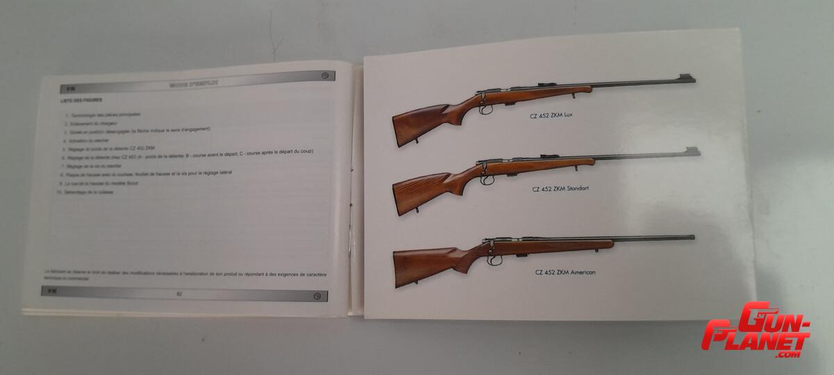  Manual original de carabina CZ 452/453