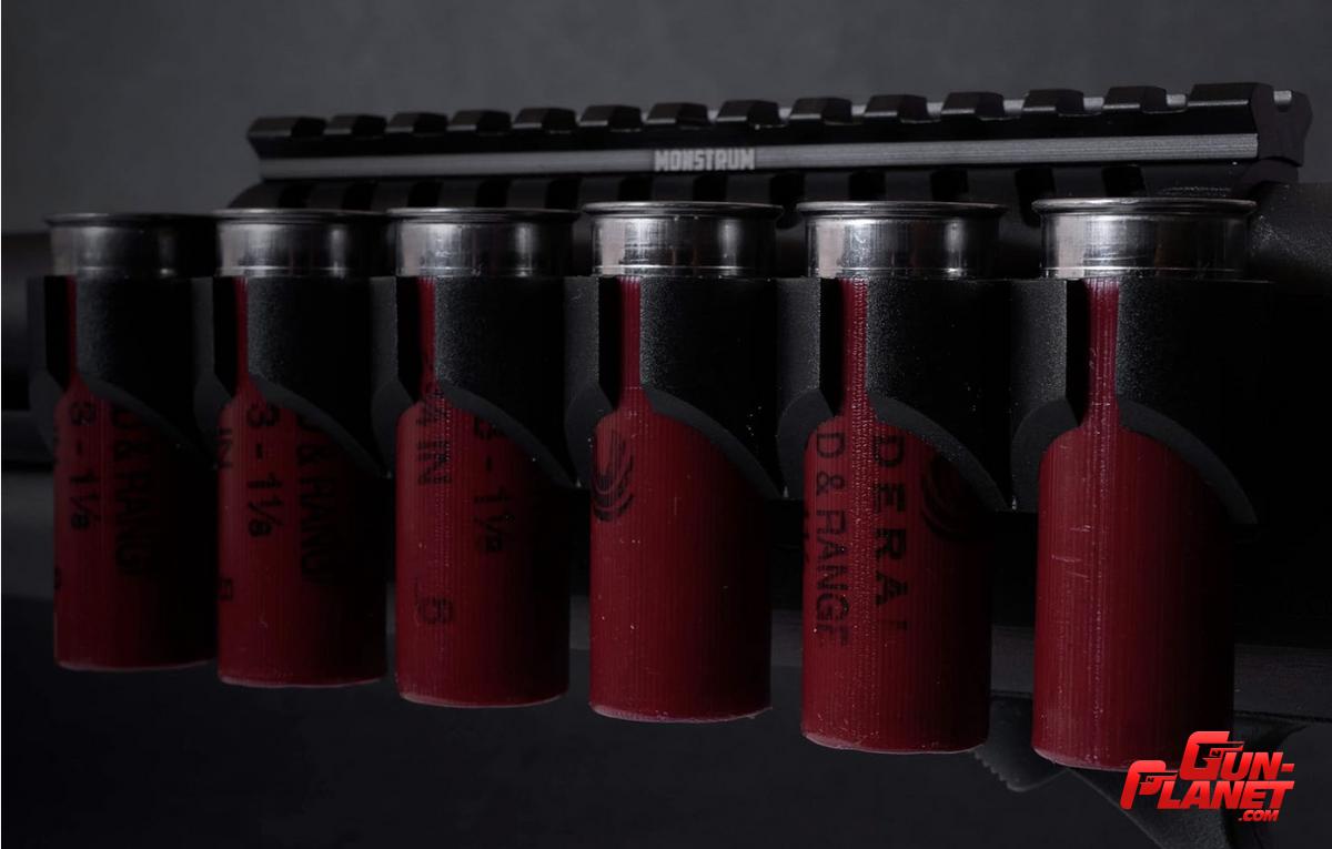  Monstrum Side Mounted 12 Gauge Shotgun Shell Holder with Picatinny Rail Mount 