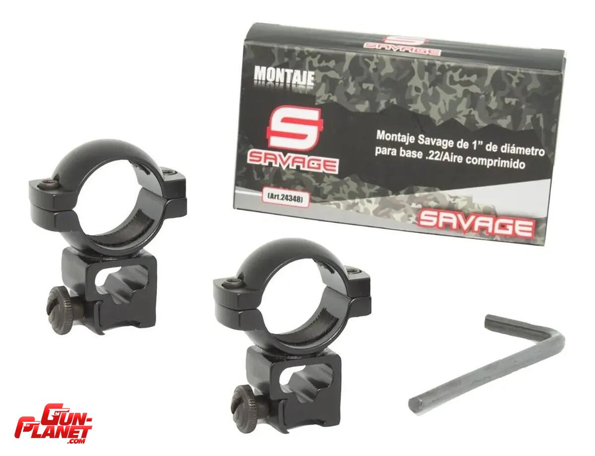 Savage MONTAJE ANILLAS PARA RIEL 11 mm DE PERFIL ALTO PARA MIRAS DE PULGADA