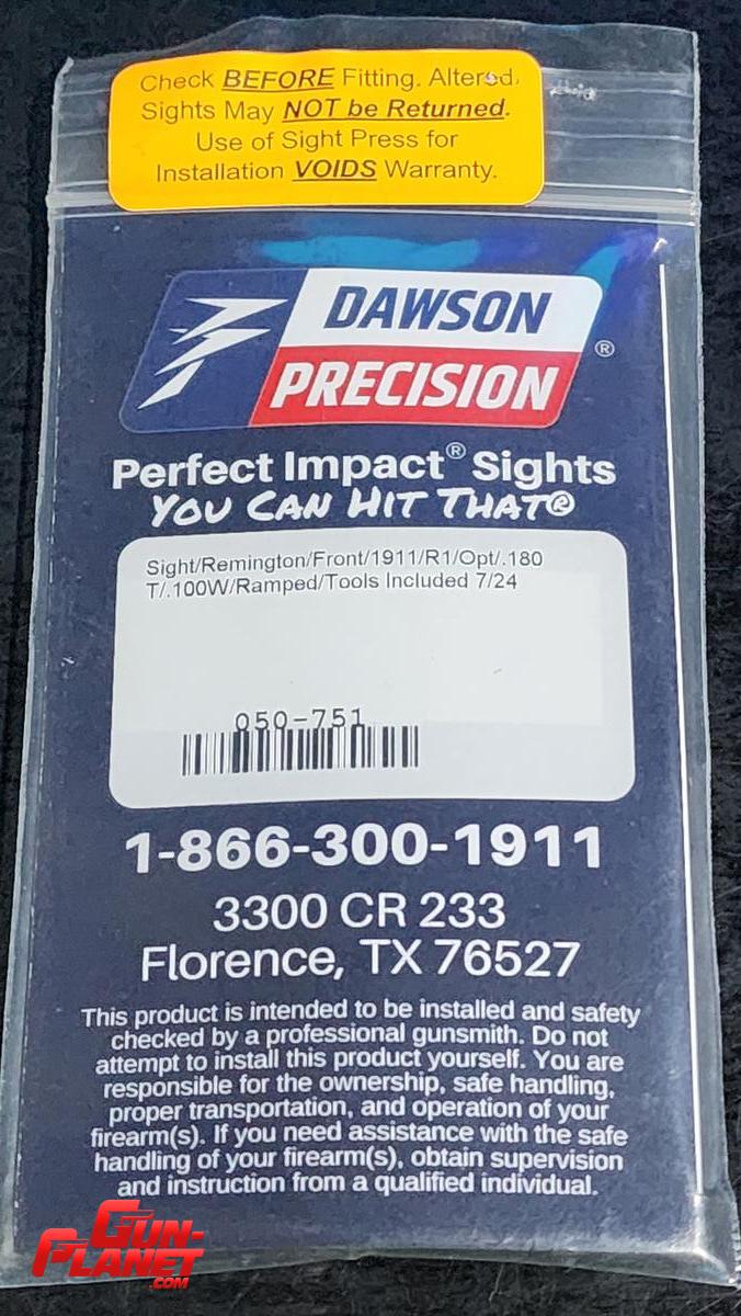 Remington GUION DE FIBRA 1MM DAWSON PRESICION (.180X.100) PARA 1911 R1 (NO ENHANCED)