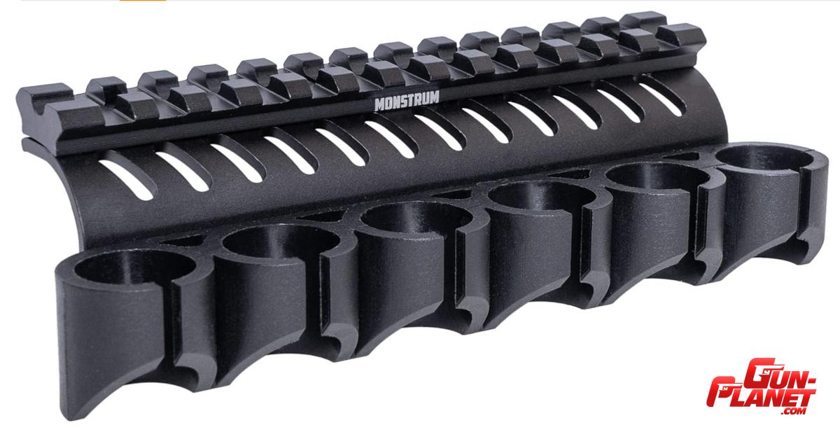  Monstrum Side Mounted 12 Gauge Shotgun Shell Holder with Picatinny Rail Mount 