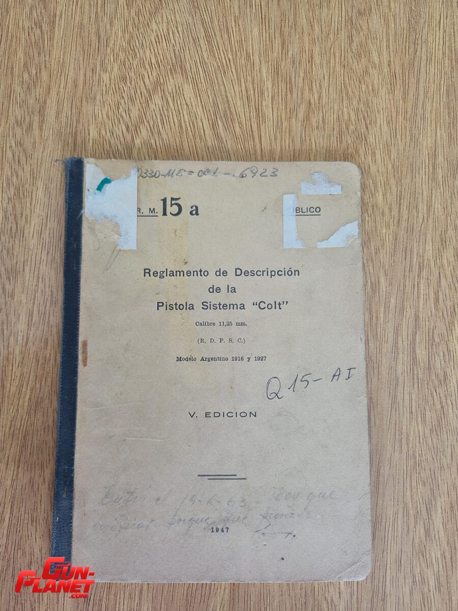 FM MANUAL de reglamento de pistola Sistema Colt