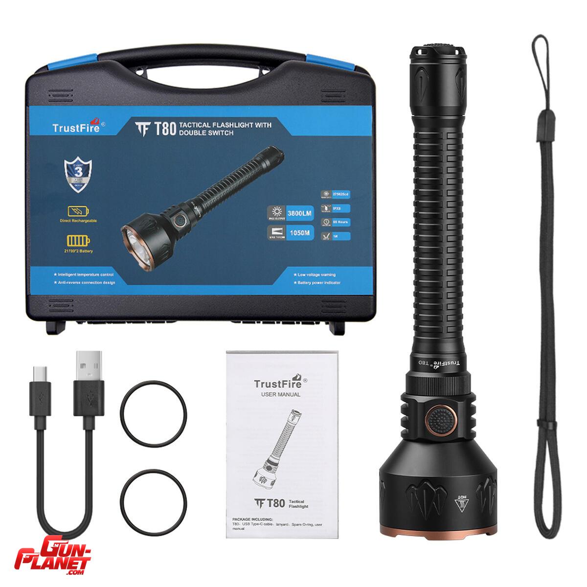  Trustfire T80 3800 lúmenes 1050m Recargable Usb
