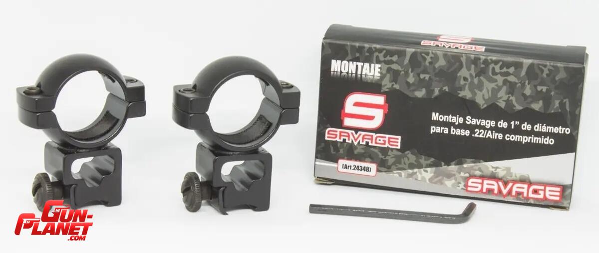 Savage MONTAJE ANILLAS PARA RIEL 11 mm DE PERFIL ALTO PARA MIRAS DE PULGADA