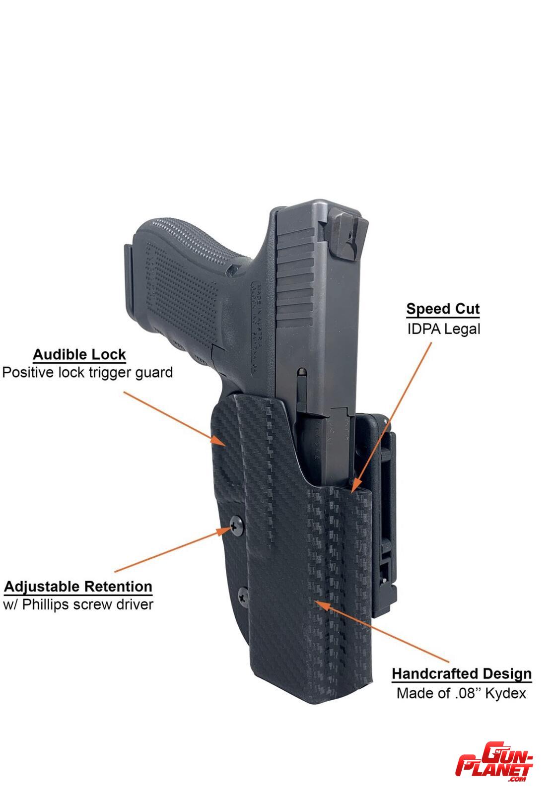 Black Scorpion Funda IDPA para Glock; CZ; Sig Sauer; Tanfoglio; Bersa TPR