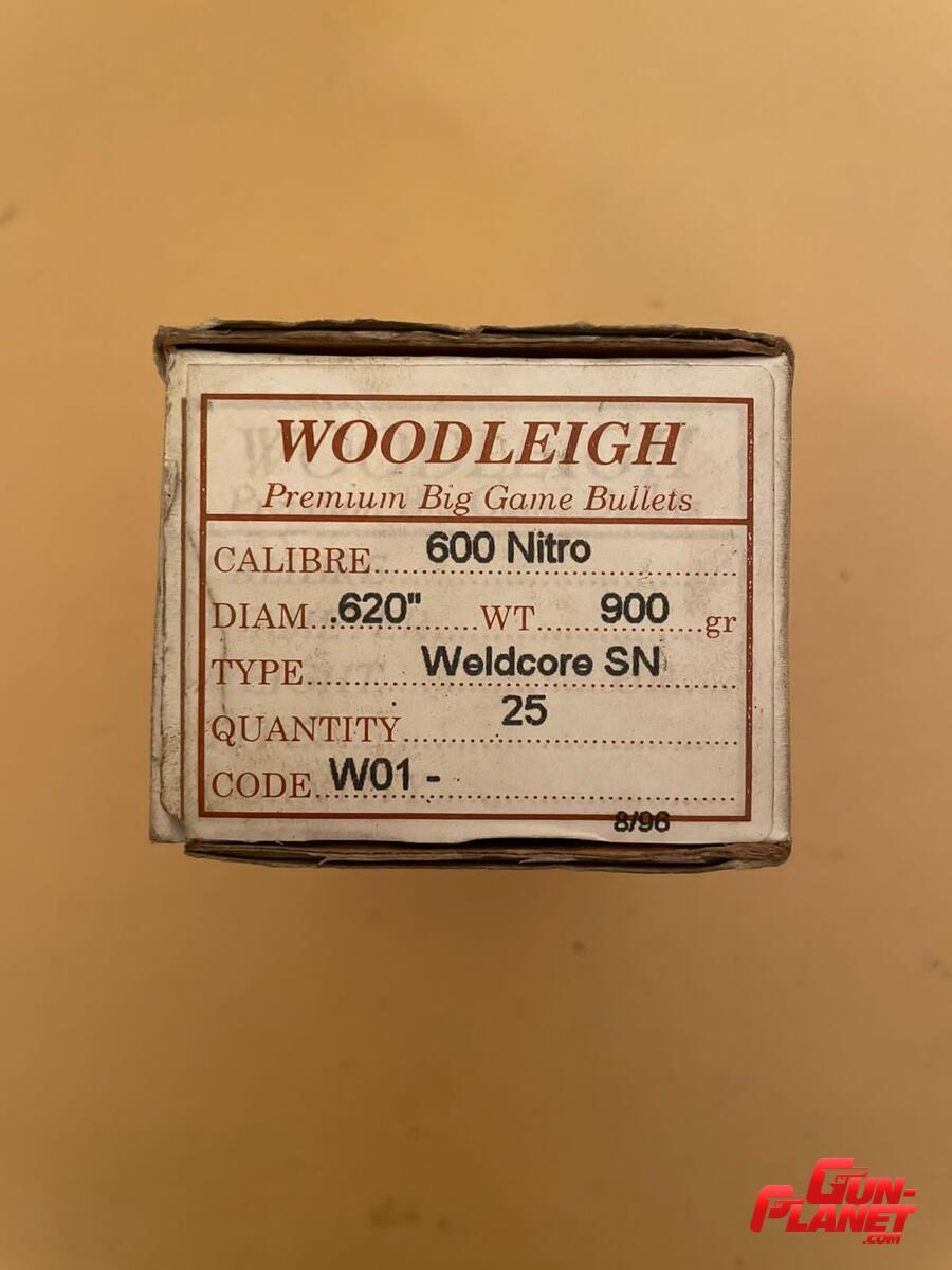 Puntas Woodleigh cal 600 nitro de 900 grains