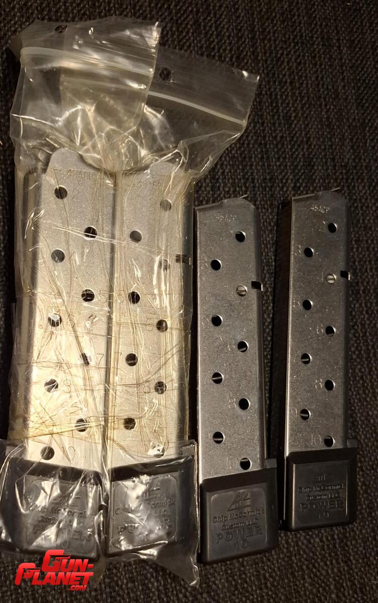  Lote de 4 cargadores de 10 tiros para 1911 45 ACP (x4) Chip McCormick Power Mag full size10 
