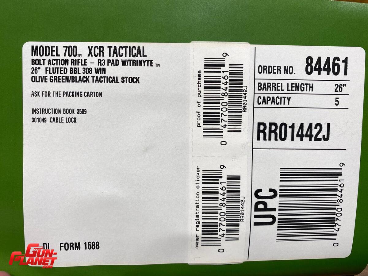Remington 700 XCR caño 26” paso de estría 1:12
