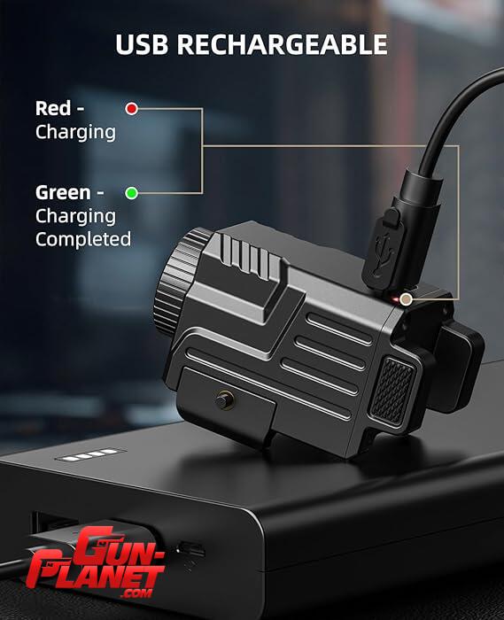  Linterna Tactica Arma Corta Recargable 800 Lumens Picatinny