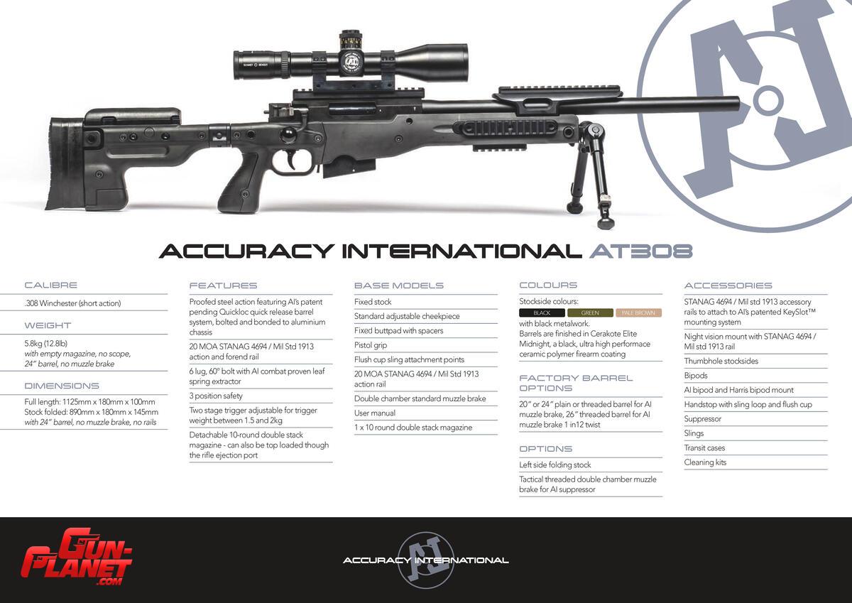 Accuracy International  AT .308 WIN FOLDING STOCK - CULATA PLEGABLE