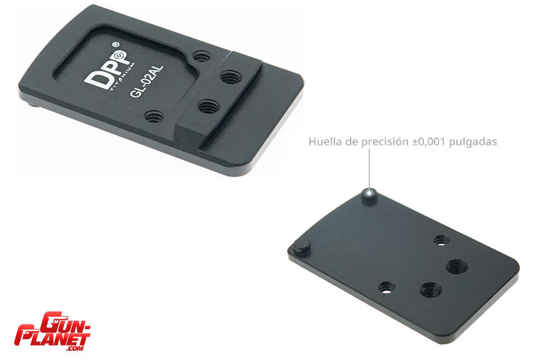  base DPP Montura de riel de mira trasera Glock