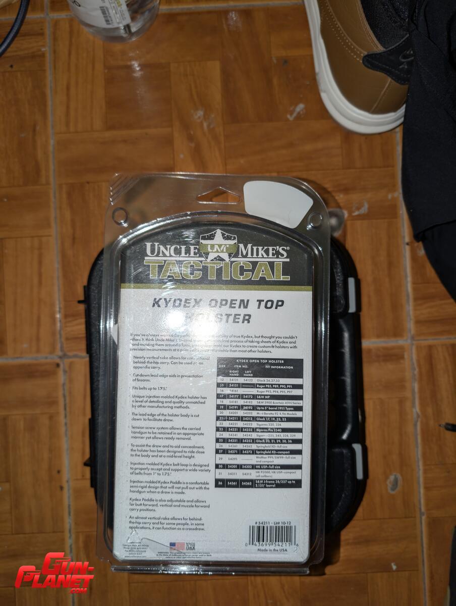 Uncle Mike kydex open top holder