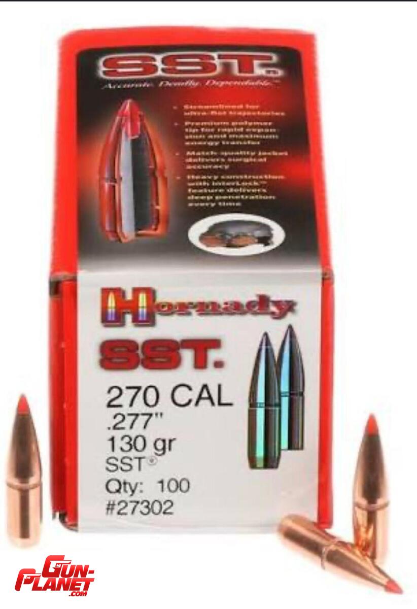 Hornady Sst cal 270 (.277”) de 130 grains Cal: 270