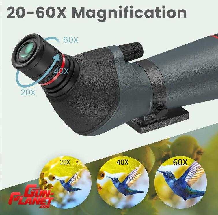  Telescopio Terrestre Gosky 20-60x65 (tripode Y Accesorios) Gris Oscuro