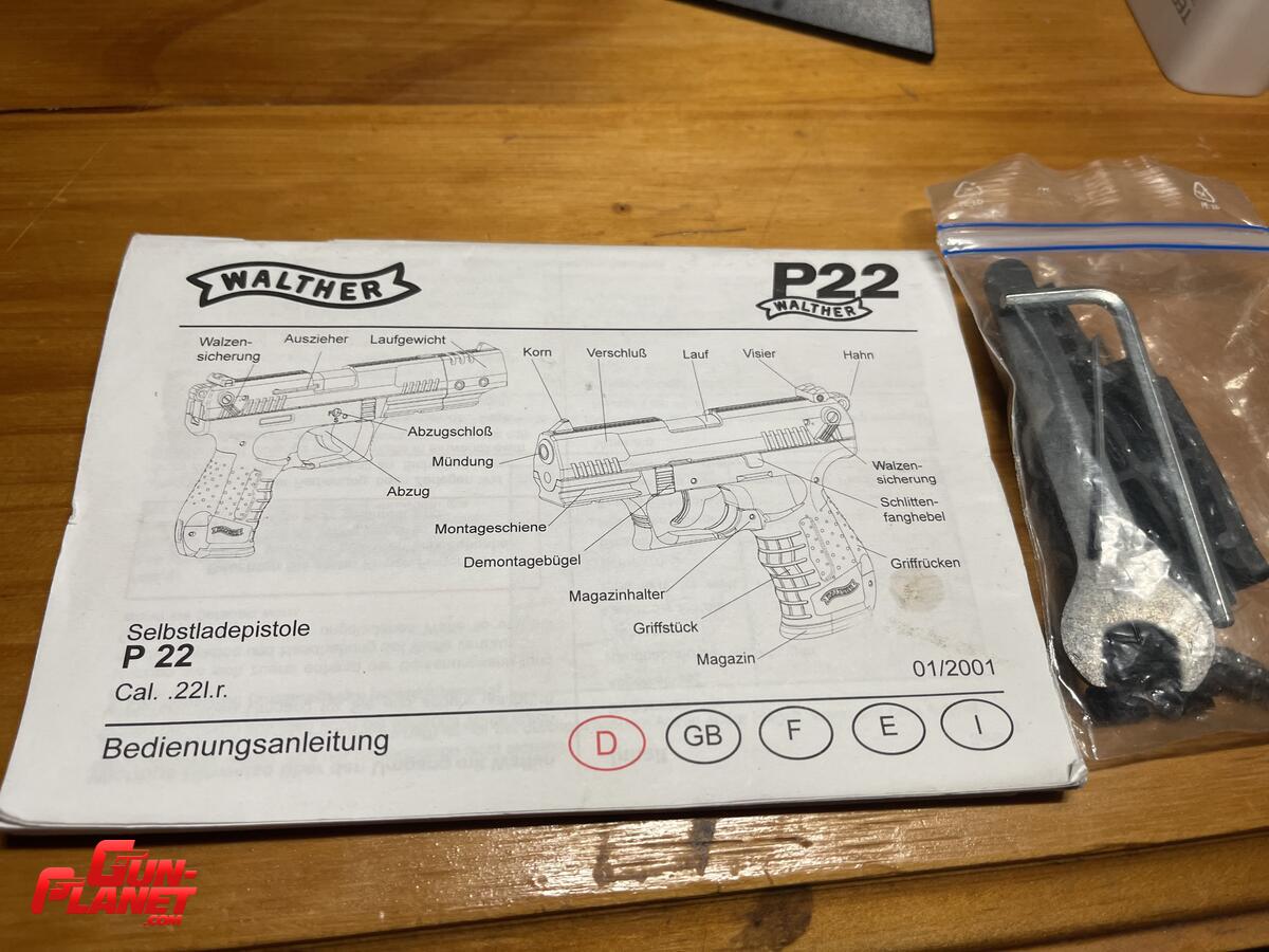 Walther Pistola Semiautomatica (p22) Calibre 22 Plg