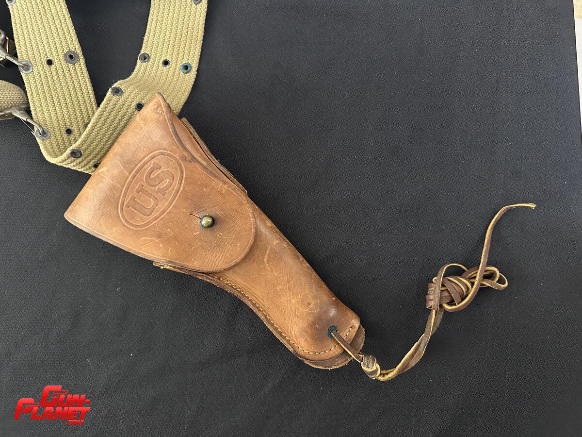  PISTOLERA COLT 1911 MARCADA US EN SOBRE RELIEVE CUERO COLOR MARRON SEGUNDA GUERRA MUNDIAL