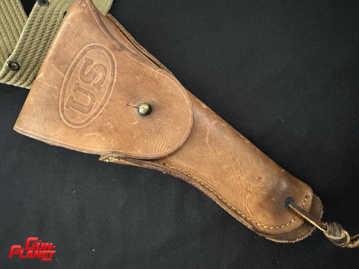  PISTOLERA COLT 1911 MARCADA US EN SOBRE RELIEVE CUERO COLOR MARRON SEGUNDA GUERRA MUNDIAL