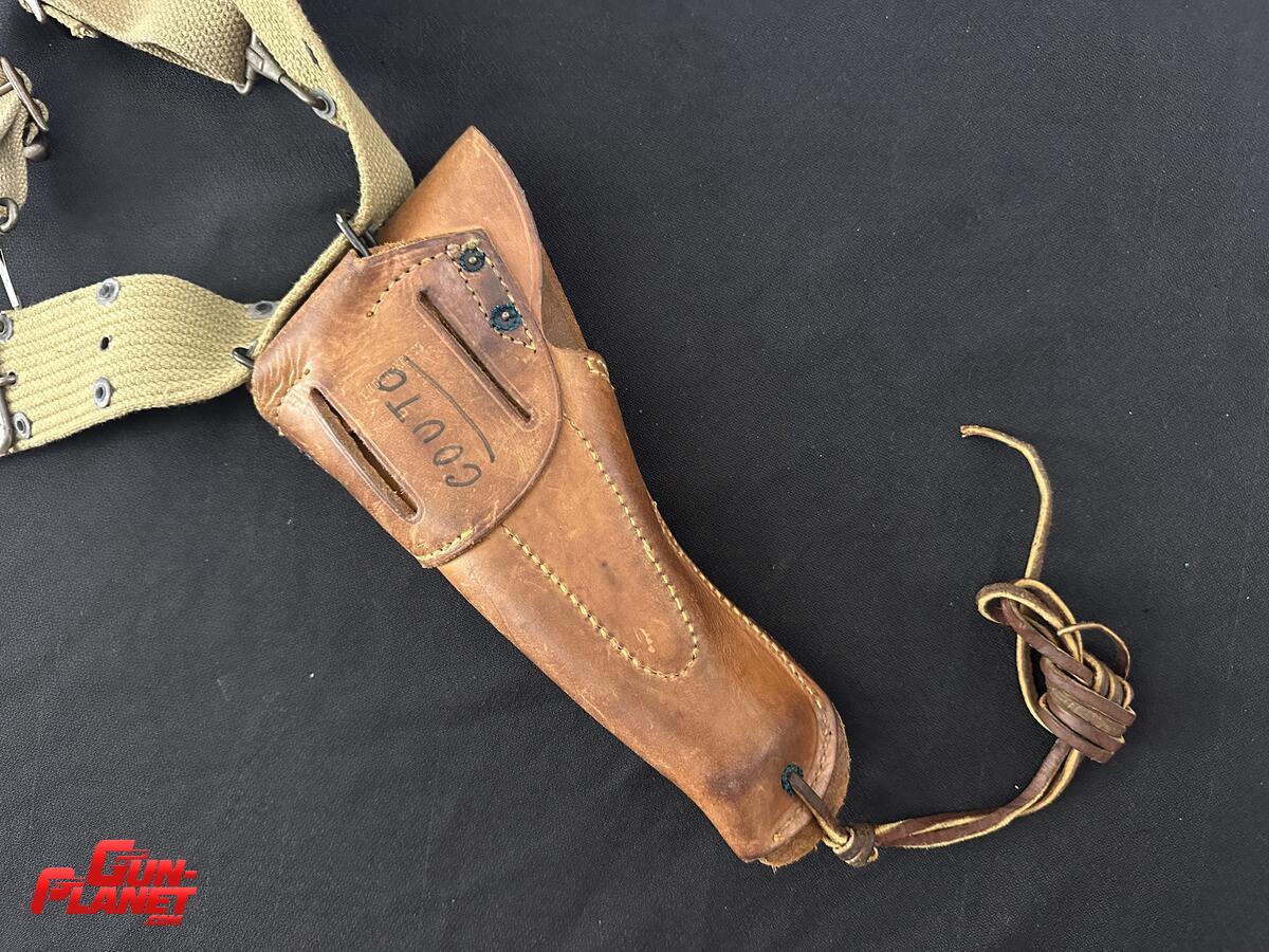  PISTOLERA COLT 1911 MARCADA US EN SOBRE RELIEVE CUERO COLOR MARRON SEGUNDA GUERRA MUNDIAL