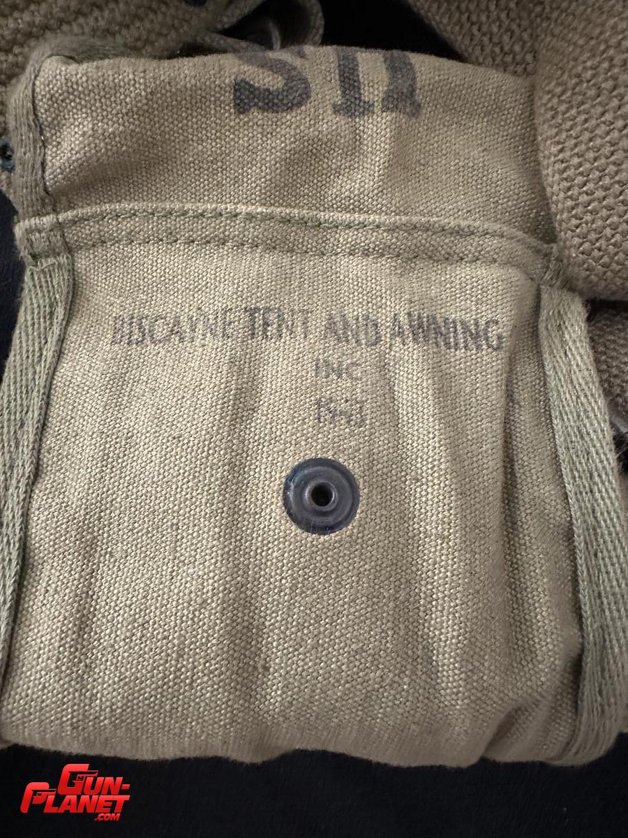  PORTACARGADOR DOBLE M1 CARBINE TELA VERDE OLIVA AÑO 1943 Biscayne Tent & Awning & Co. Dated 1943