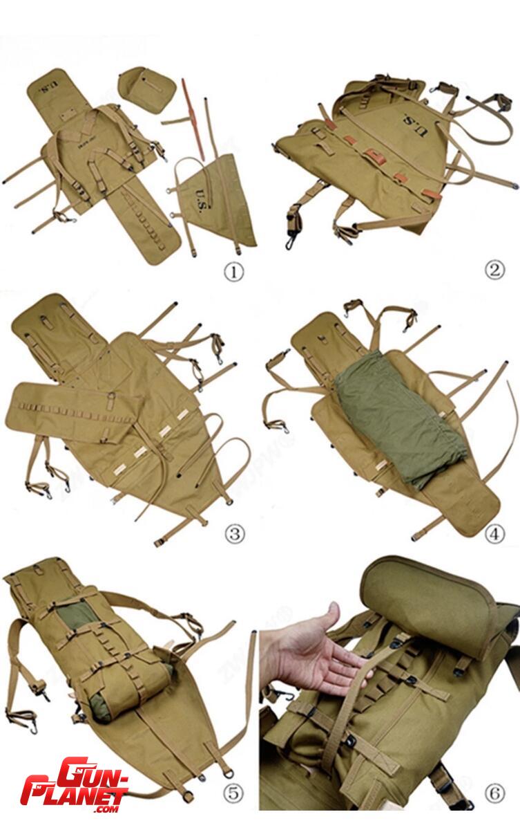  MORRAL DE COMBATE  M-1928  WW2  (1942)  ES MODULAR,  CRAWFORD AUSTIN MFG CO WACO,TEXAS