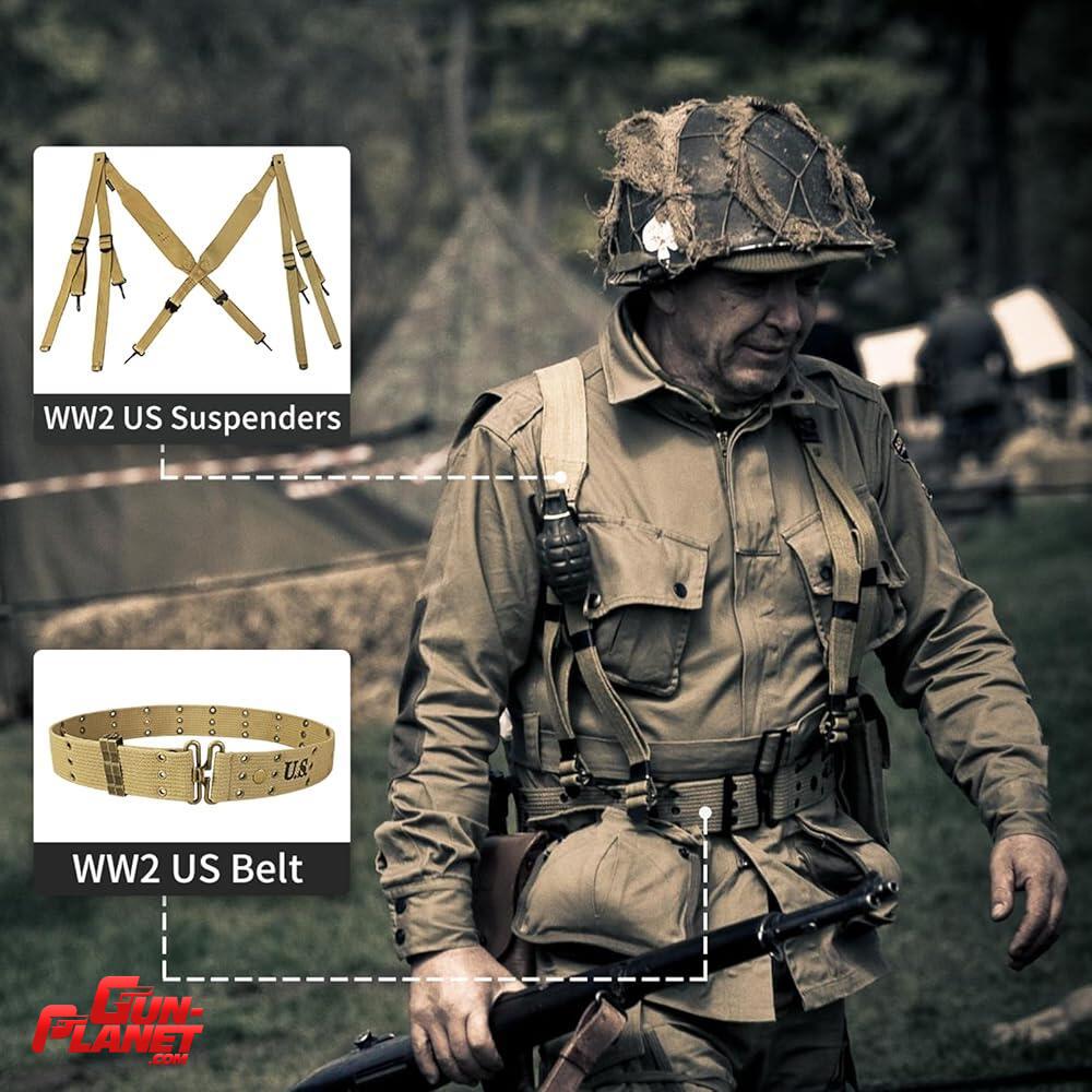  CINTURON MILITAR M-1936 US ARMY WW2  PARA PISTOLERA,MUNICIONES Y EQUIPO , R.M.CO 1942