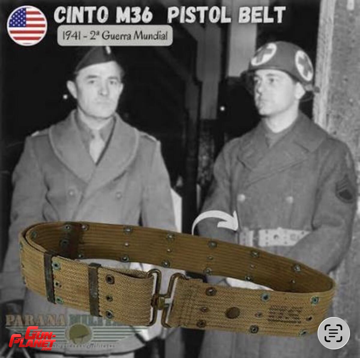  CINTURON MILITAR M-1936 US ARMY WW2  PARA PISTOLERA,MUNICIONES Y EQUIPO , R.M.CO 1942