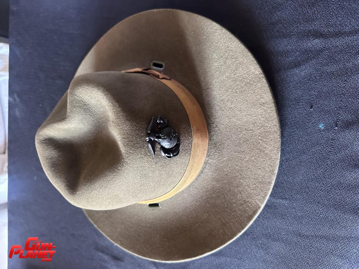  GORRA DRILL INSTRUCTOR  USMC 4  PUNTAS  VERDE OLIVA FIELTRO ,TALLE 6 5/8 EPOCA GUERRA DE VIETNAM