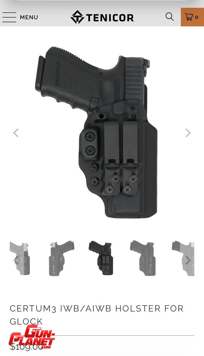  CERTUM3 IWB/AIWB HOLSTER FOR GLOCK 19/45/26