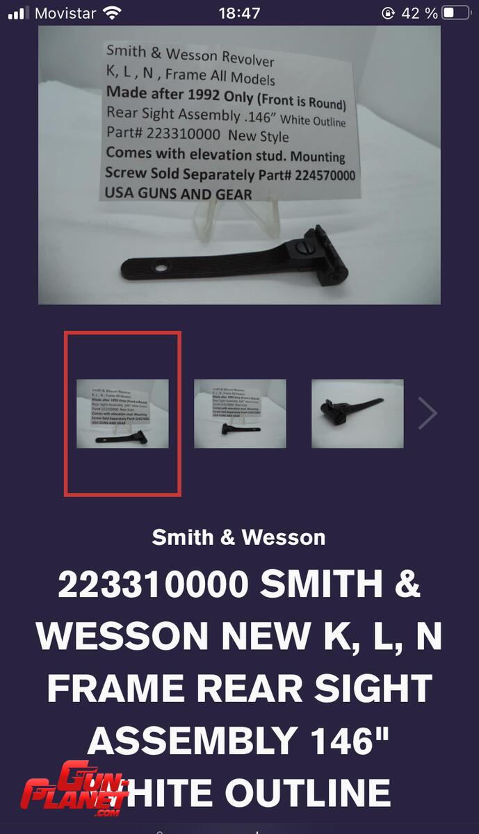 COMPRO alza original para S&W modelo 29