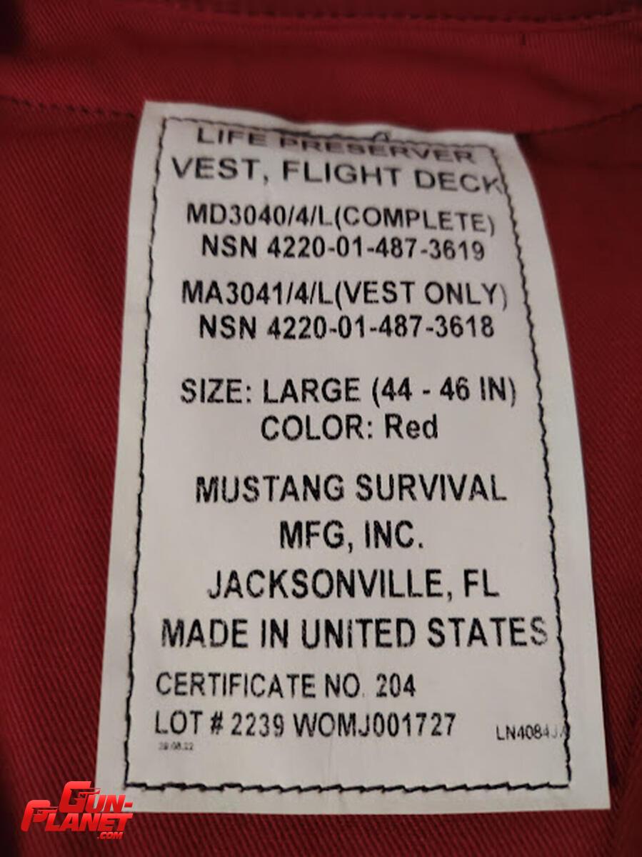  Chaleco Salvavidas Militar Mustang Survival Md3041 Original.