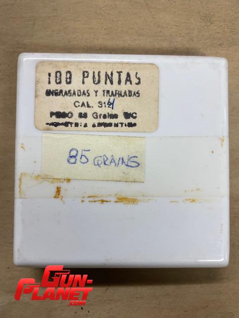  Puntas de plomo  wadcutter engrasadas cal .314" de 85 grains