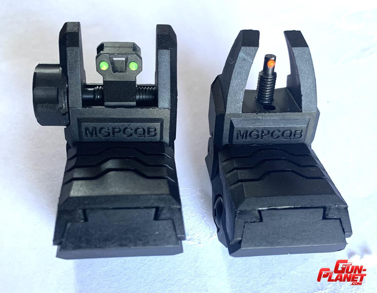  Miras rebatibles tipo Magpul para picatinny con fibra óptica 