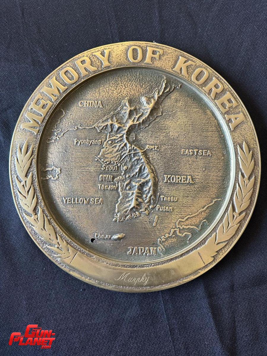  PLATO DE BRONCE CONMEMORATIVO GUERRA DE KOREA (DÉCADA DEL 50)