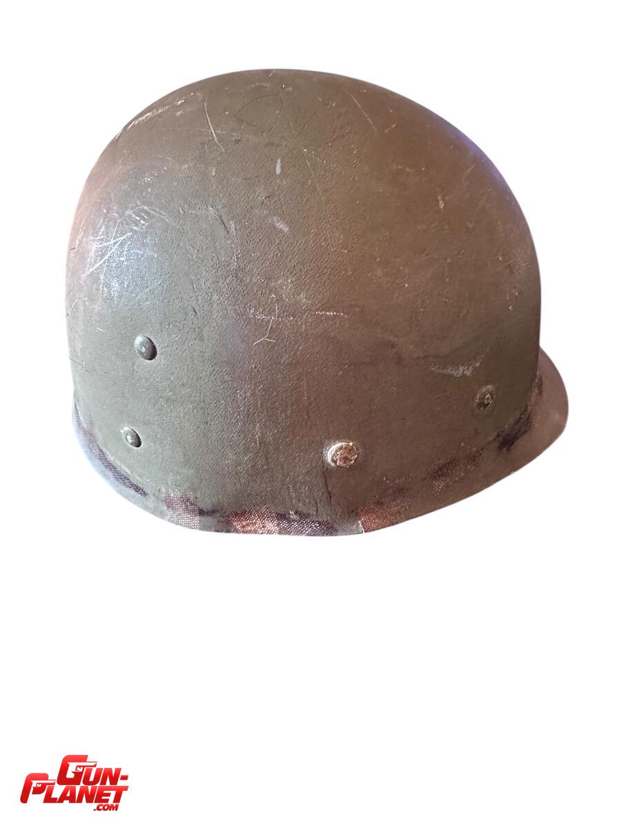  CASCO M1 : SHELL ARGENTINO ORIGINAL,LINER US ORIGINAL WWII, DECORADO COMO PERSONAL DE PLAYA DE DESEMBARCO 