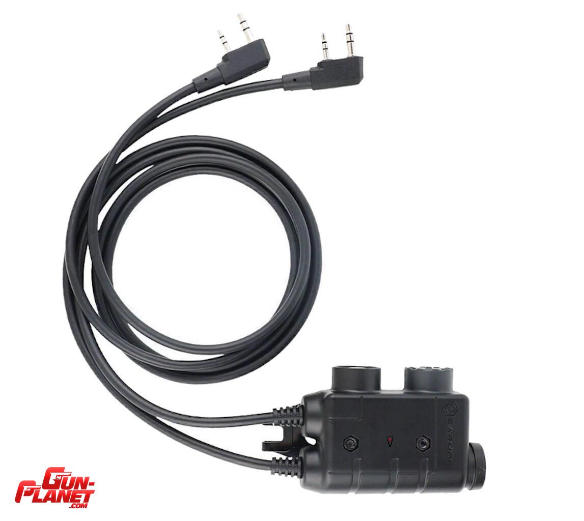  - EARMOR CONTECTOR ADAPTADOR M56 PTT 2 PINES M32 A BAOFENG KENWOOD 2 RADIOS  