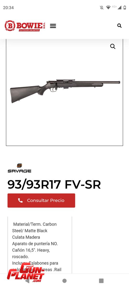 COMPRO Savage B22 FV-SR en .22 WMR (Magnum)